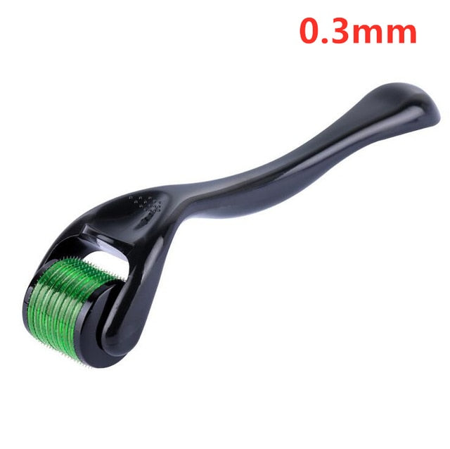 My Store Derma Face Roller with stainless steel roller for facial massage and skin rejuvenation, shown in close-up image.