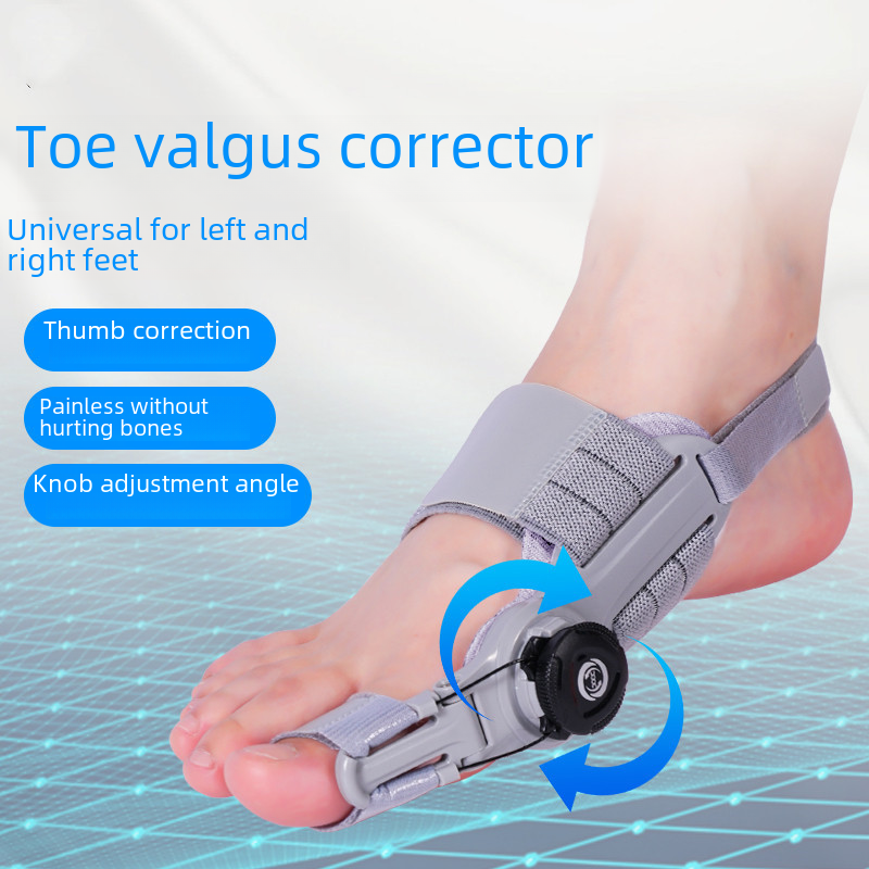 Upgraded adjustable bunion corrector with straps and padding, designed to realign toes and reduce bunion discomfort.