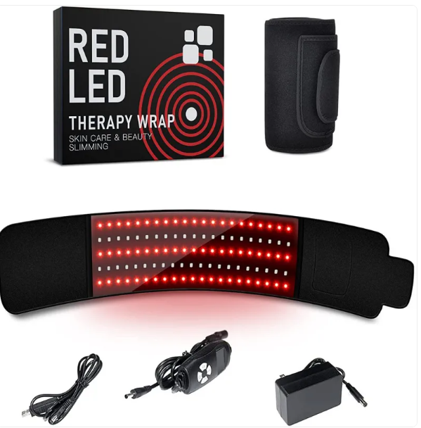LED Infrared Belt Therapy Device by Active Thrive showing a wearable belt with infrared LED lights for pain relief and muscle therapy.