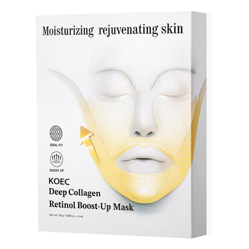 My Store Collagen Lifting Face Mask showing a close-up of the mask's texture and packaging for firm, youthful skin.