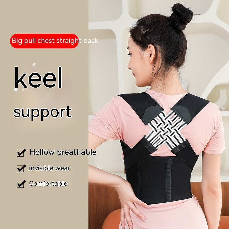 Unisex posture corrector back brace with adjustable straps, designed to improve spinal alignment and support back health.