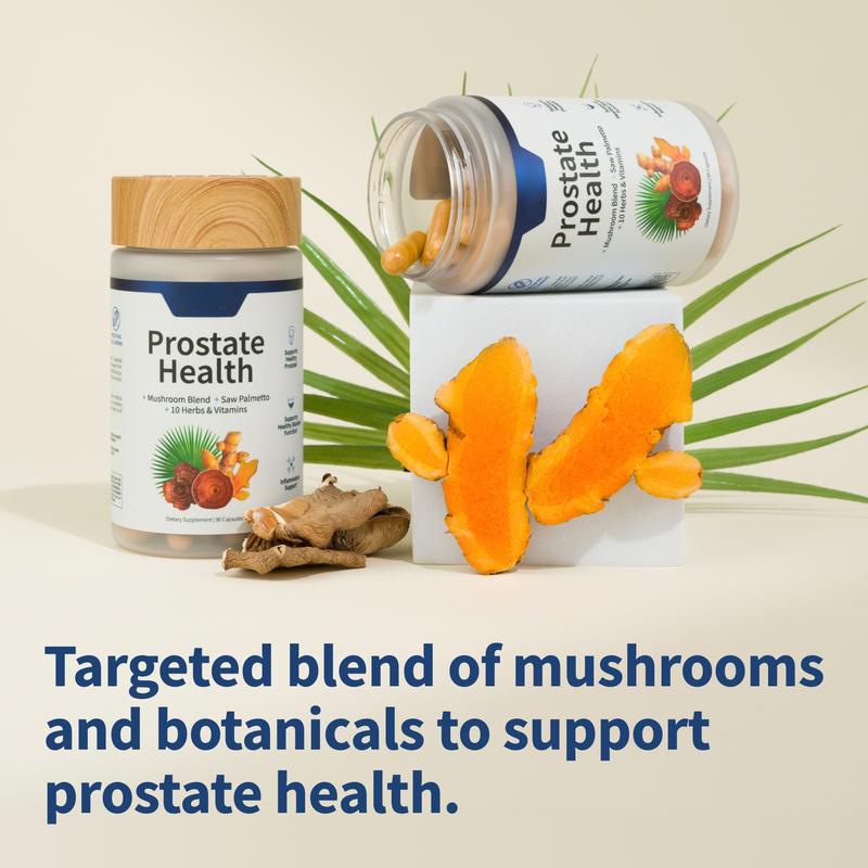 Nitric Oxide and Saw Palmetto capsule set in blister packs, supplement with dietary capsules for men's health.