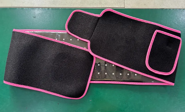 Active Thrive LED Infrared Belt Therapy Device shown in black with adjustable straps and infrared LED lights for pain relief.