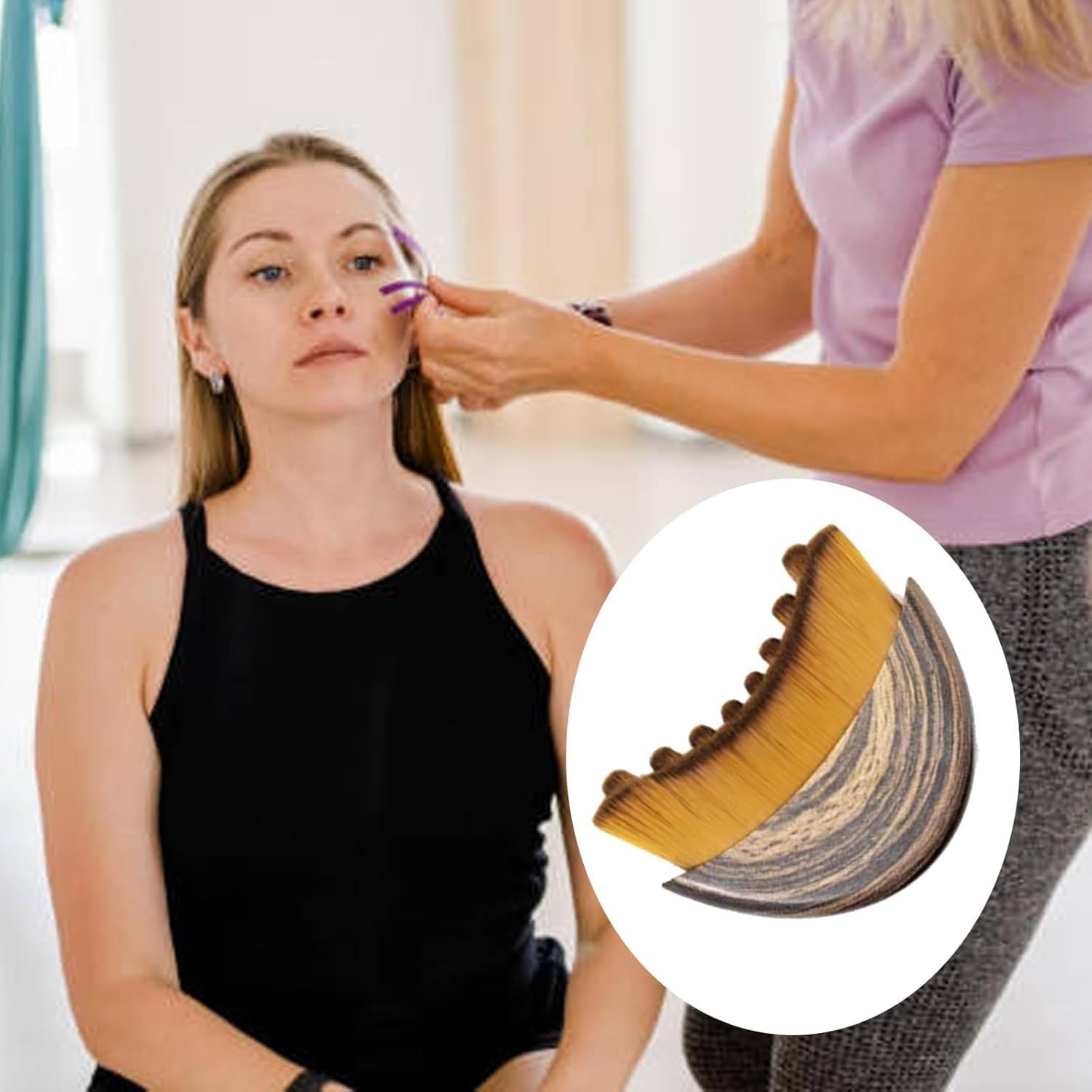 Facial lymph massage brush from My Store with soft bristles for gentle facial lymphatic drainage and skin detox.