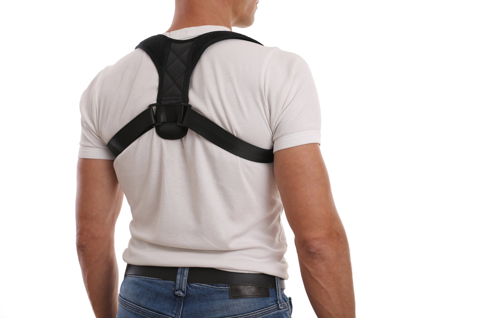Adjustable posture corrector from My Store, showing ergonomic design with straps for back support and proper alignment.