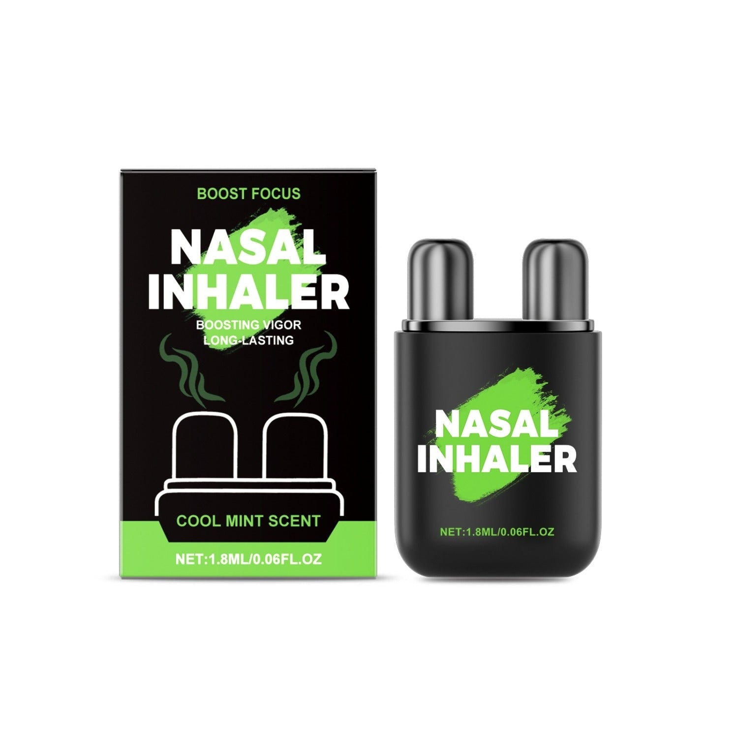 Active Thrive Fit nasal inhaler 1.8ml for personal care, showing a small portable nasal inhaler device on a white background.