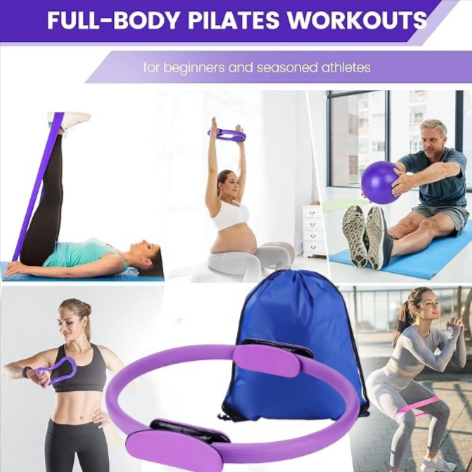 Active Thrive 13-piece yoga and Pilates set includes mats, blocks, straps, and resistance bands for versatile workout routines.