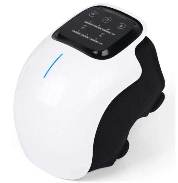 Electric relaxing knee massager from My Store with padded straps and adjustable settings on a neutral background.
