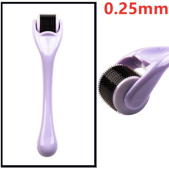 My Store Derma Face Roller with stainless steel roller for facial massage and skin rejuvenation, shown in close-up.