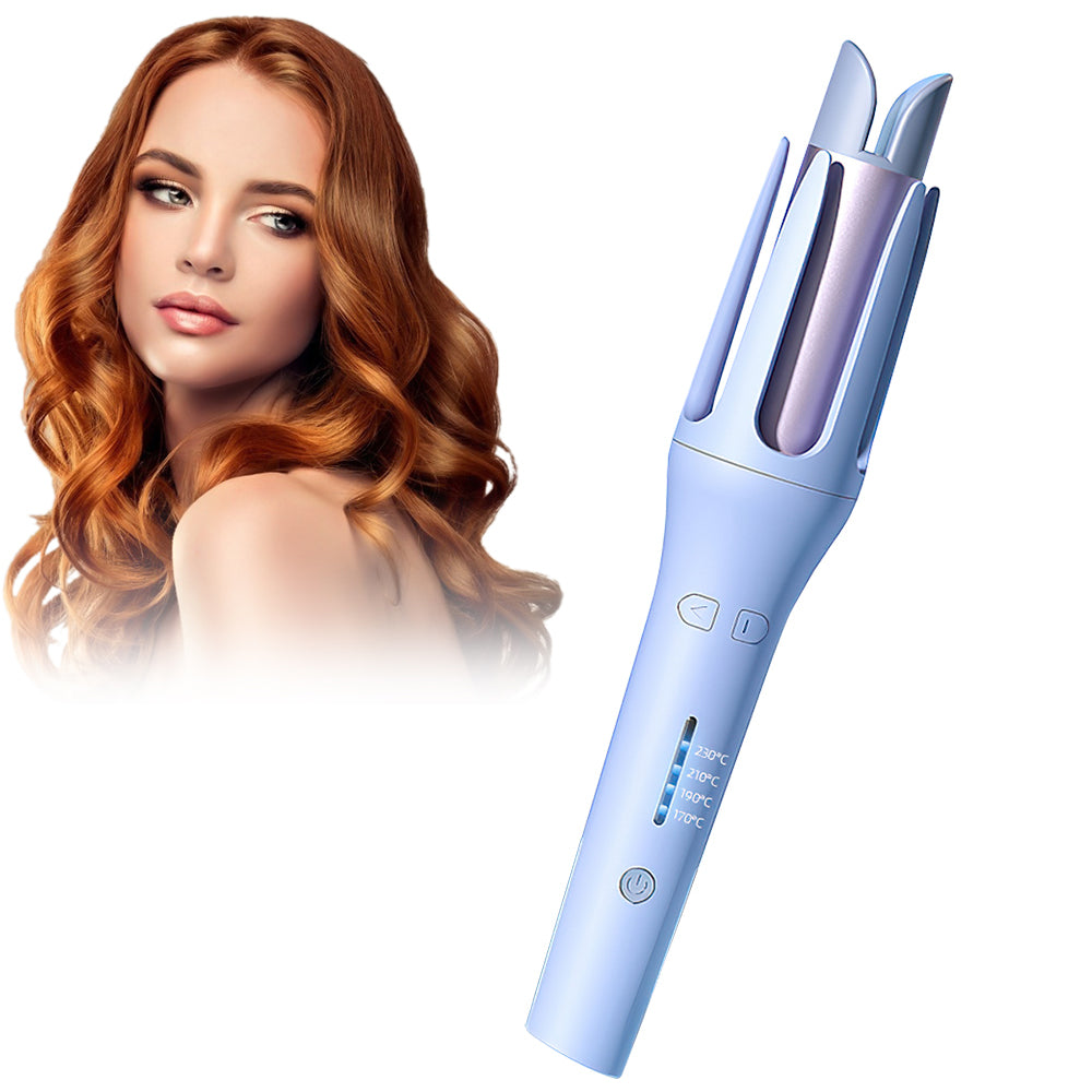 Automatic electric hair curler and waver iron by My Store, showing the device with ceramic curling barrel and digital control panel.