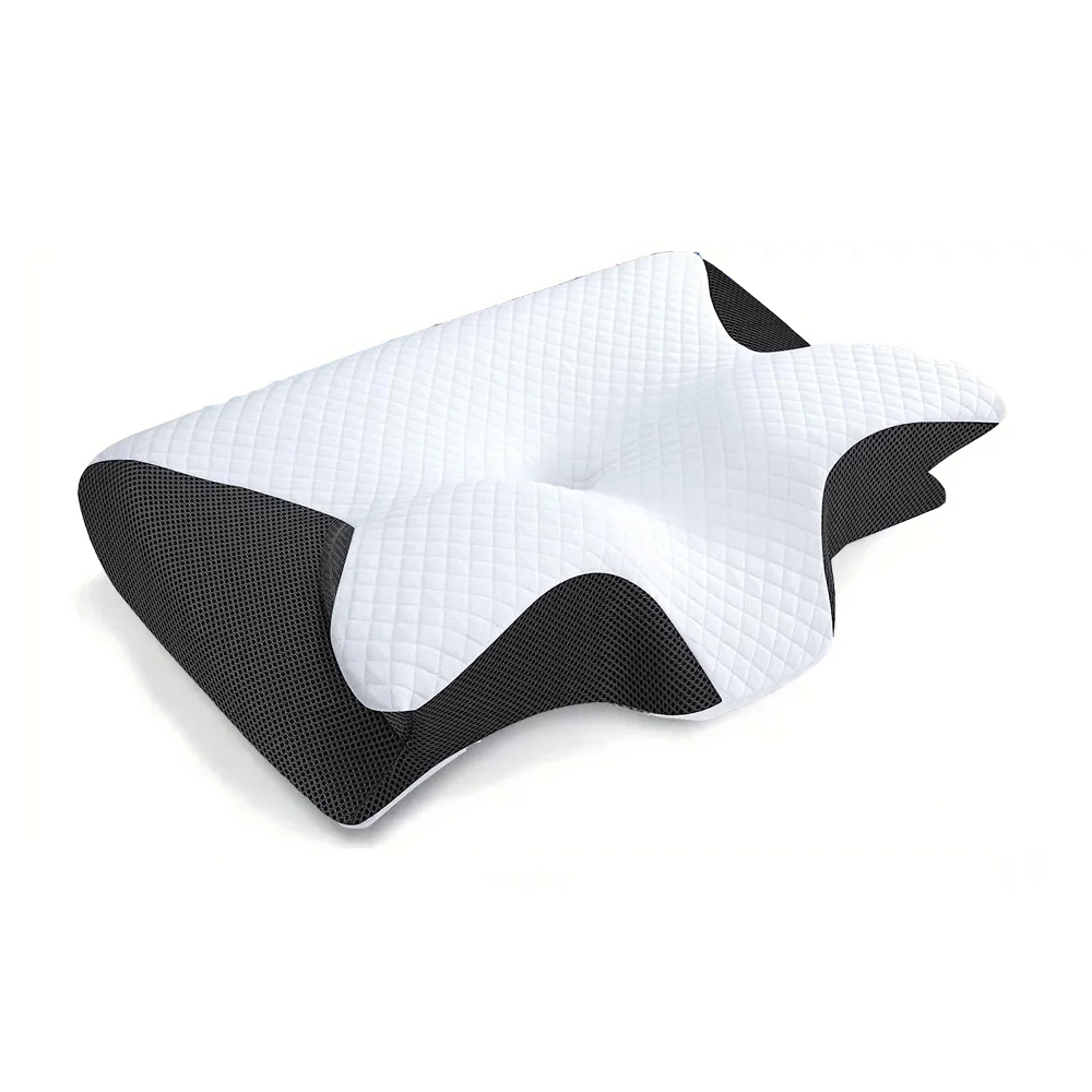 Soft gray neck pillow from My Store with contoured design for comfortable support during travel or relaxation.