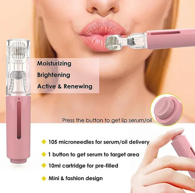 3-in-1 Lip and beard growth roller from My Store with a sleek handle and metal roller head for enhanced hair growth stimulation.