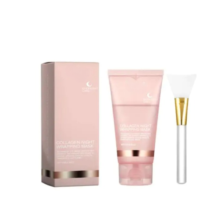 Hydrating collagen peel-off mask from My Store displayed on a clean, smooth face with a glossy, transparent peel-off layer.