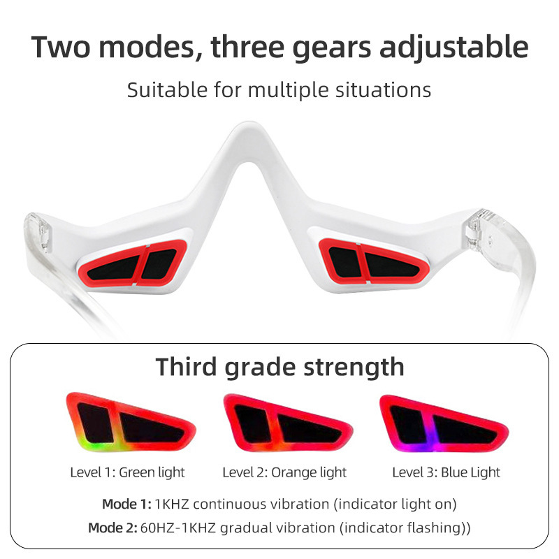 Wireless eye massager from My Store showing a sleek device with adjustable straps and soft padding for eye relaxation.