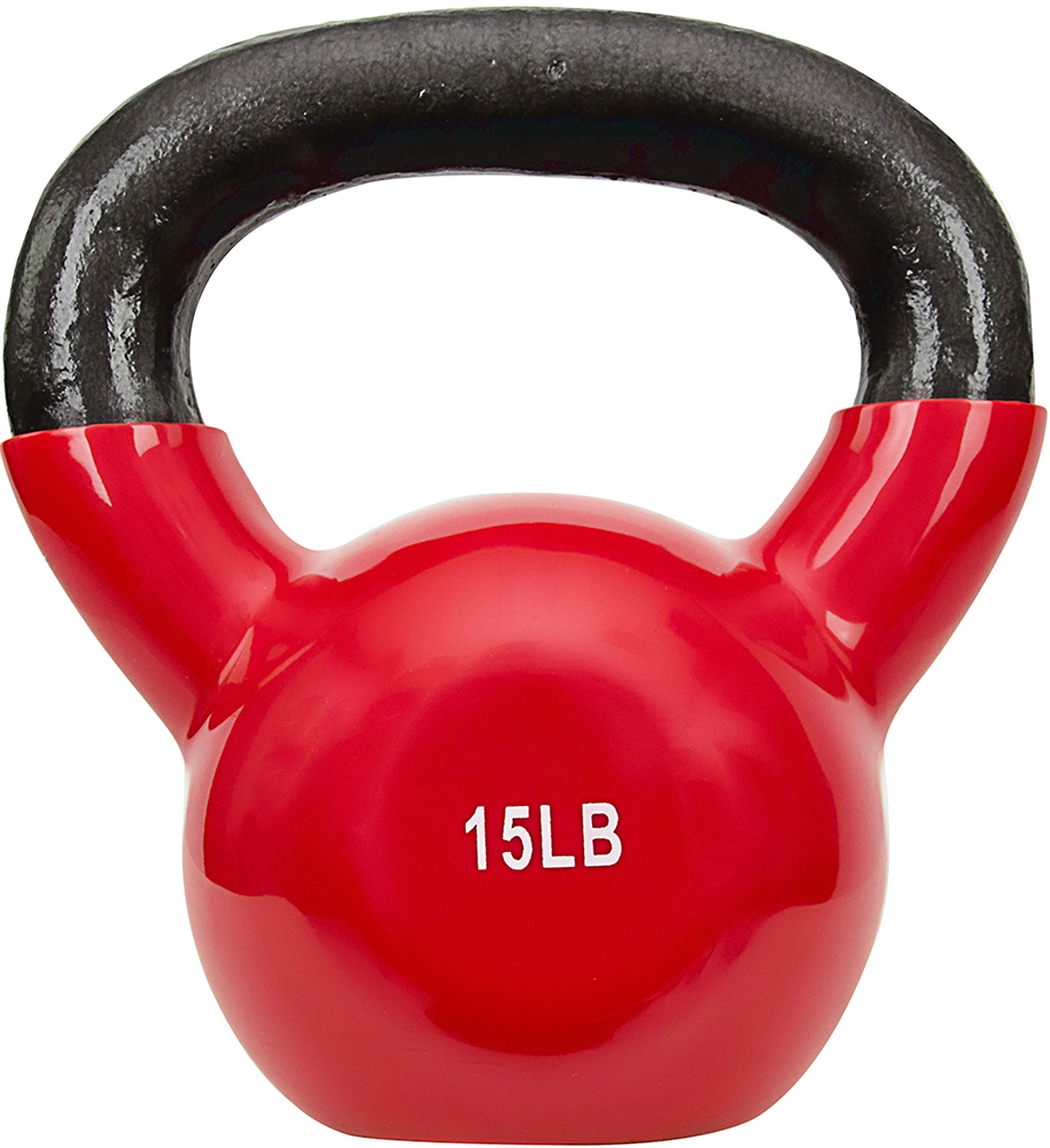 15-pound Sunny Vinyl Coated Kettlebell by Active Thrive with a smooth vinyl finish and ergonomic handle for effective workouts.