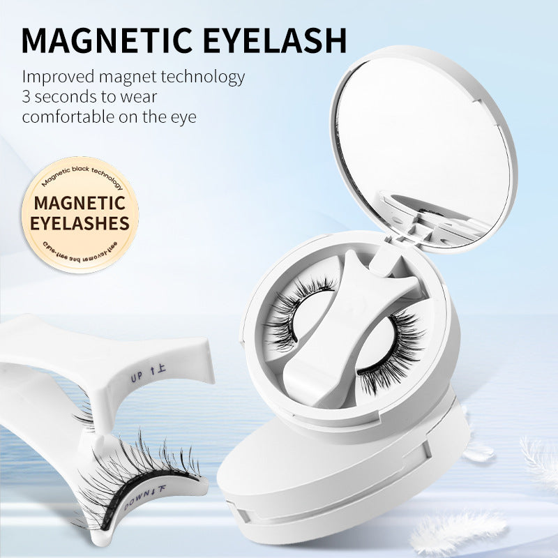 Magnetic false eyelashes set with applicator by My Store, featuring black, wispy lashes and magnetic strip for easy application.