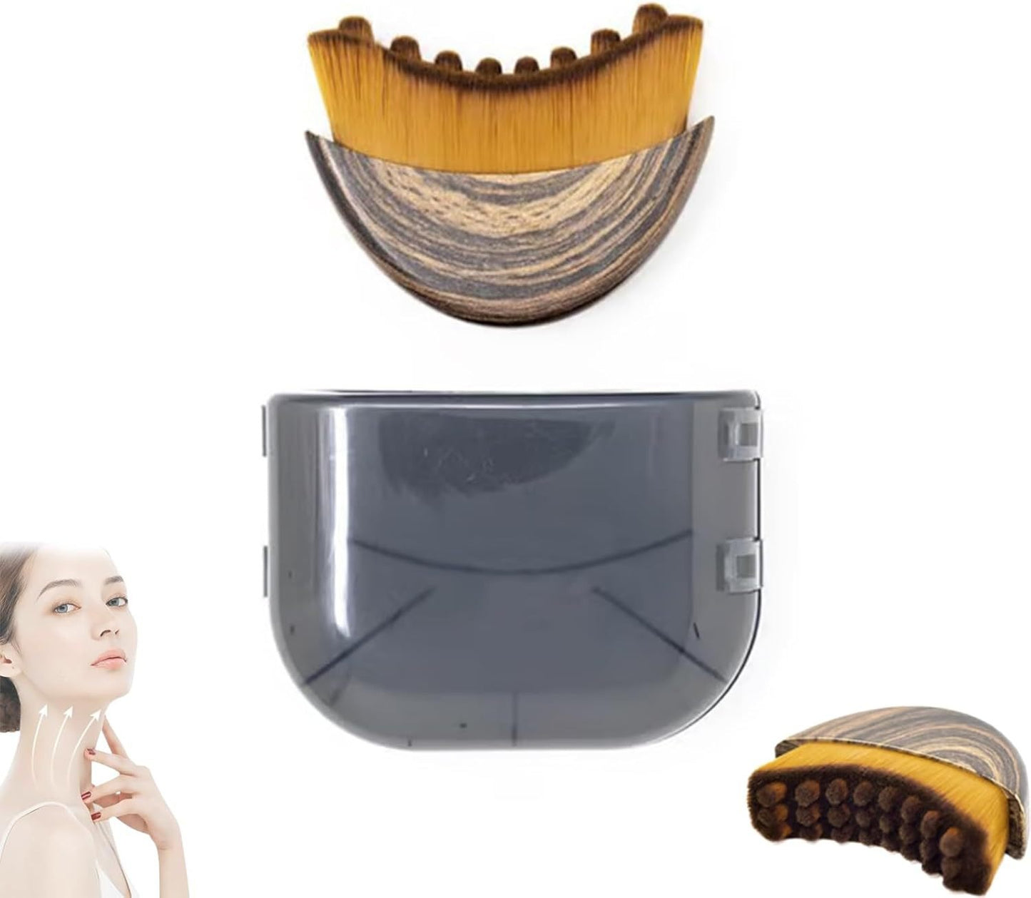 Facial lymph massage brush from My Store with soft bristles for gentle facial cleansing and lymphatic drainage.