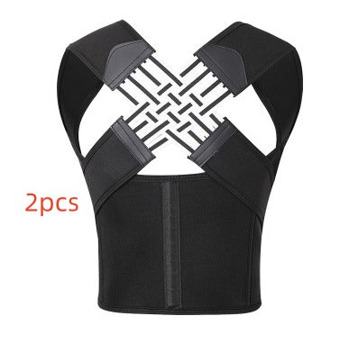 Unisex posture corrector back brace with adjustable straps for improved spinal alignment and support.