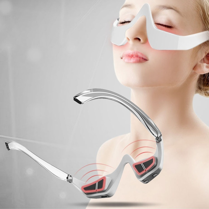 Wireless eye massager from My Store with cushioned eye cups and adjustable straps for soothing relaxation and eye care.