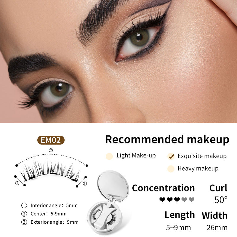 Magnetic false eyelashes set with applicator from My Store, featuring sleek black lashes and easy-to-use magnetic applicator tool.