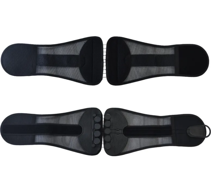Double pull lumbar support belt from My Store with adjustable straps and padded design for lower back pain relief.