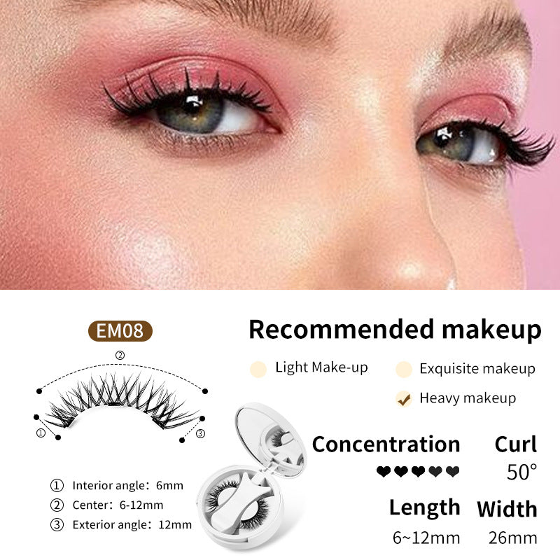 Magnetic false eyelashes set with applicator from My Store, featuring reusable magnetic eyelash strips and application tool.