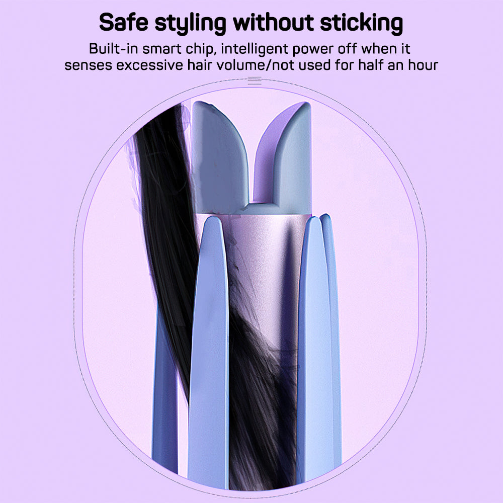 Automatic electric hair curler and waver iron by My Store, showcasing the device with curling barrels and digital controls.