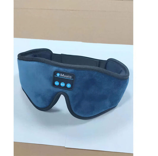 3D eye mask in blue with Bluetooth controls for music playback, designed for comfort and relaxation.
